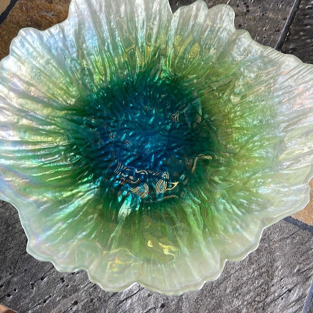 Vintage Opal pearl irridescent candy dish